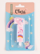 Свеча в торт «Волшебные единороги», цифра 1, розовый, 9 см 10877859