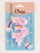 Свеча в торт «Волшебные единороги», цифра 3, розовый, 9 см 10877862