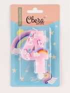 Свеча в торт «Волшебные единороги», цифра 4, розовый, 9 см 10877863