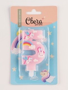 Свеча в торт «Волшебные единороги», цифра 5, розовый, 9 см 10877864