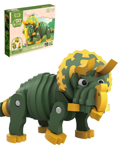УЦЕНКА Конструктор «Трицератопс», мягкий, материал EVA, 64 детали