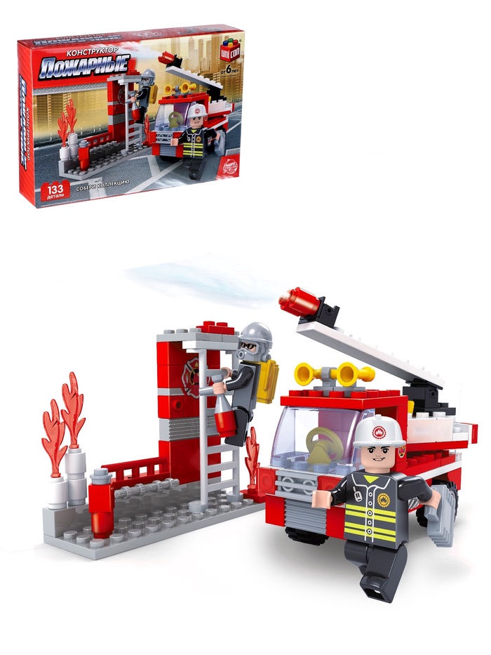УЦЕНКА Конструктор Пожарные «Пожарная бригада», 133 детали - Фото 1
