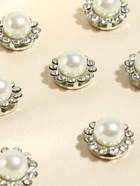 Набор кабошонов с жемчугом, пришивные, d=11.7 мм, 20 шт., цвет серебряный, молочный - фото 38772327