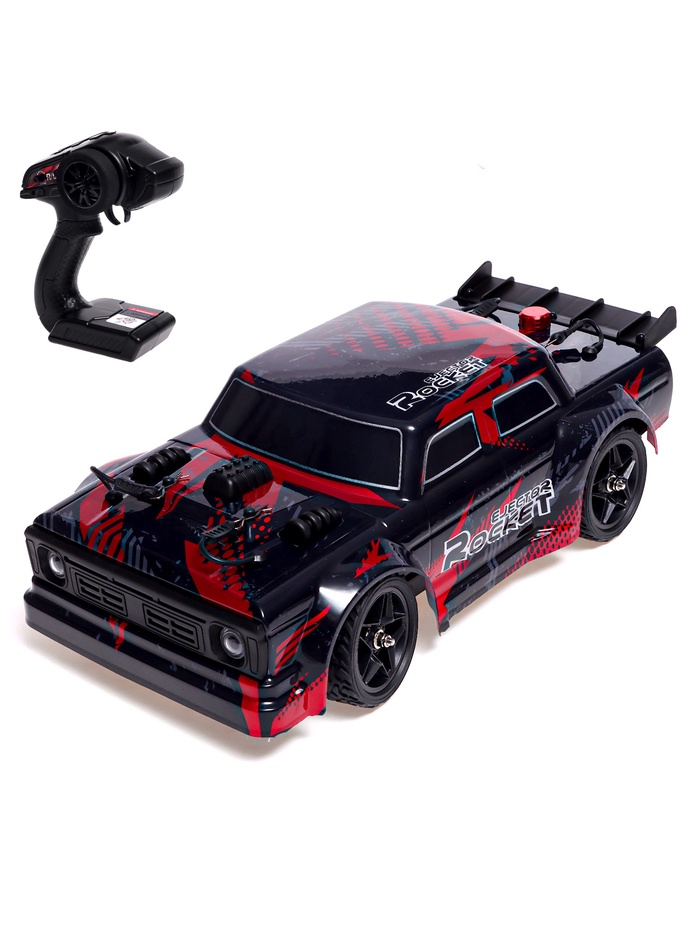 УЦЕНКА Машинка радиоуправляемая Drift, дрифт, аккумулятор, световые и дымовые эффекты, сменные колеса, цвет красный - Фото 1