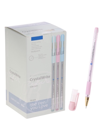 Ручка шариковая BrunoVisconti. CrystalWrite.Zefir, 0.38 мм стержень синий, МИКС