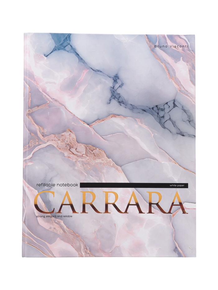 Тетрадь на кольцах BrunoVisconti. CARRARA А5, 80 листов, в клетку, со сменным блоком, твердая обложка - Фото 1