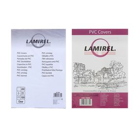 Обложки для переплета A4, 150 мкм, 100 листов, пластиковые, прозрачные бесцветные, Lamirel Transparent 1097680
