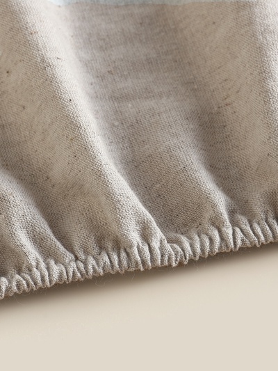 Простыня на резинке евро SL Home Linen collection, 200×200+30 см, полулён, серая