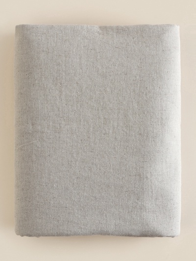 Простыня на резинке евро SL Home Linen collection, 200×200+30 см, полулён, серая