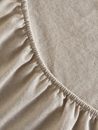 Простыня на резинке 1.5-спальная SL Home Linen collection, 140×200+30 см, полулён, бежевая - Фото 8