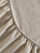 Простыня на резинке SL Home Linen collection 160*200+30 см , цв.бежевый, лён30%/хлопок70% - Фото 5