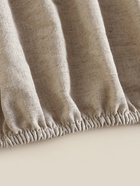 Простыня на резинке евро SL Home Linen collection, 200×200+30 см, бежевая, полулён 10857014