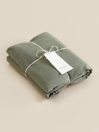 Простыня на резинке SL Home Linen collection 180*200+30 см , цв.зелёный, лён30%/хлопок70% - фото 41519206