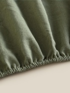 Простыня на резинке 2-спальная SL Home Linen collection, 180×200+30 см, зелёная, полулён 10857026