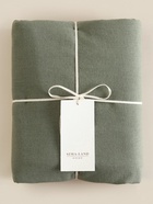 Простыня на резинке евро SL Home Linen collection, 200×200+30 см, зелёная, полулён 10857027