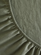 Простыня на резинке евро SL Home Linen collection, 200×200+30 см, зелёная, полулён 10857027
