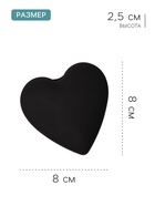 Расчёска массажная «Сердце», складная, с зеркалом, 8×2.5 см, матовая, чёрная - Фото 2