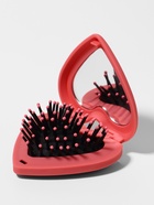 Расчёска массажная «Сердце», складная, с зеркалом, 8×2.5 см, матовая, розовая - Фото 2