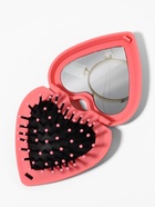 Расчёска массажная «Сердце», складная, с зеркалом, 8×2.5 см, матовая, розовая - Фото 5