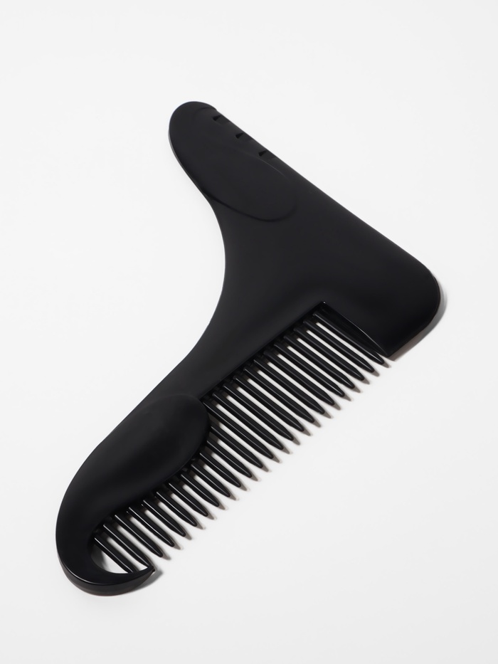 Расчёска - гребень для усов и бороды, 12×10 см, чёрная - Фото 1