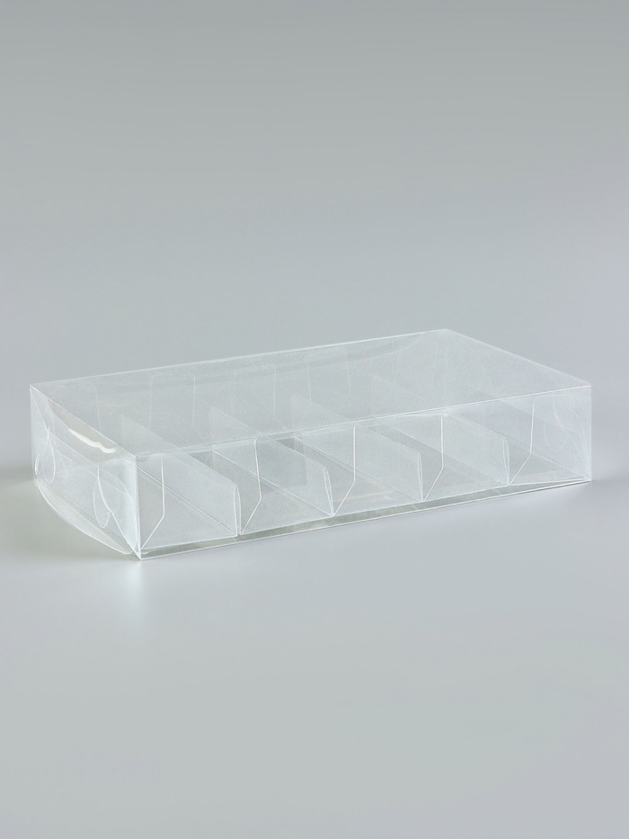 Коробка под 5 эклеров, прозрачная, складная PVC, 25×15×5 см - Фото 1