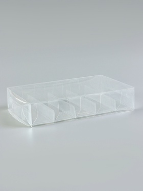 Коробка под 5 эклеров, прозрачная, складная PVC, 25?15?5 см (комплект 5 шт)