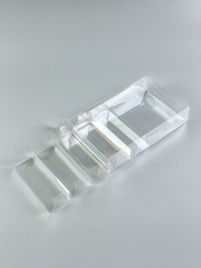 Коробка под 5 эклеров, прозрачная, складная PVC, 25×15×5 см