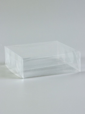 Коробка под 3 эклера, прозрачная, складная PVC, 15?15?5 см (комплект 5 шт)