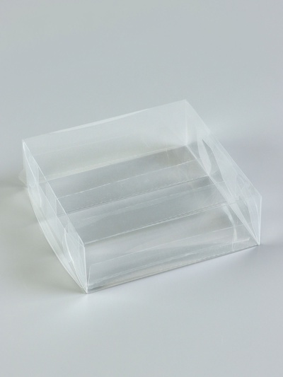 Коробка под 3 эклера, прозрачная, складная PVC, 15×15×5 см