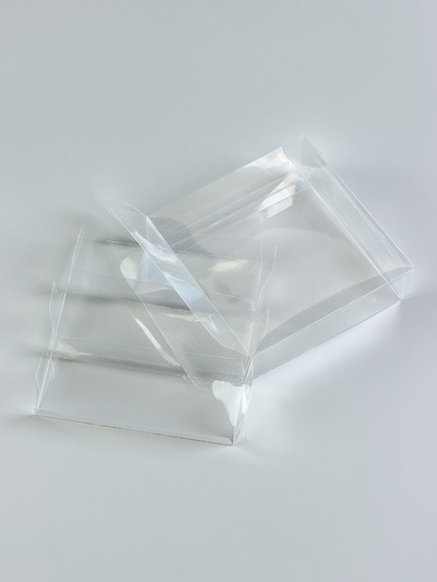 Коробка под 3 эклера, прозрачная, складная PVC, 15×15×5 см