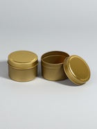Баночка для хранения, 120 мл, набор - 2 шт., металлическая, цвет золотистый - Фото 2