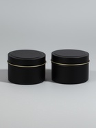 Баночка для хранения, 120 мл, набор 2 шт., металлическая, матовая, чёрная - Фото 3