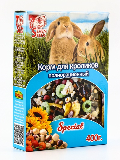 УЦЕНКА Корм полнорационный SEVEN SEEDS SPECIAL для кроликов, 400 г