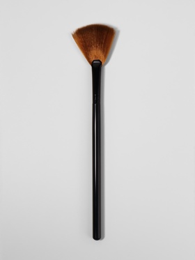 Кисть для макияжа, веерная, 17 (±3) см, коричневая (комплект 2 шт)