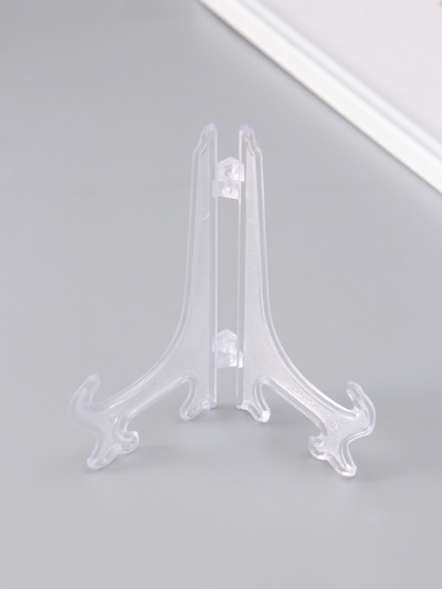 Подставка для тарелки декоративной d=13-16 см, пластик, 12.5 см, прозрачная, набор 5 шт.