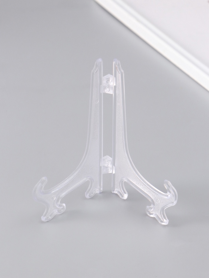 Подставка для тарелки декоративной d=13-16 см, пластик, 12.5 см, прозрачная, набор 5 шт. - Фото 1