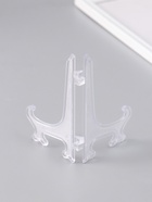 Подставка для тарелки декоративной d=13-16 см, пластик, 12.5 см, прозрачная, набор 5 шт. - Фото 2