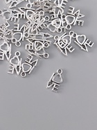 Металлический элемент декоративная подвеска «Арт Узор. Love с сердечком», серебро, набор 30 шт., 1.4×0.8 см - Фото 1