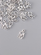 Металлический элемент декоративная подвеска «Арт Узор. Love с сердечком», серебро, набор 30 шт., 1.4×0.8 см - Фото 2