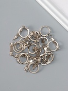 Основа для брелока, карабин металл с плоской цепочкой, серебро, набор 15 шт., 5.8×2.2 см - Фото 3