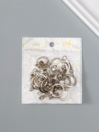 Основа для брелока, карабин металл с плоской цепочкой, серебро, набор 15 шт., 5.8×2.2 см - Фото 4