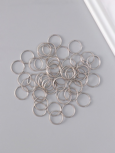 Основа для брелока, кольцо металл, серебро, набор 50 шт., 2×2 см