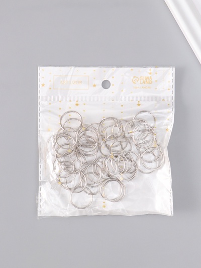 Основа для брелока, кольцо металл, серебро, набор 50 шт., 2×2 см