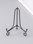 Подставка для тарелки декоративной d=15-18 см «Узорная», металл, 15×9.5 см, чёрная, набор 5 шт. - Фото 1