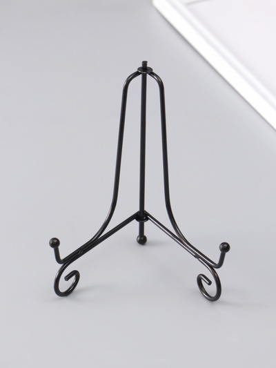 Подставка для тарелки декоративной d=15-18 см «Узорная», металл, 15×9.5 см, чёрная, набор 5 шт.