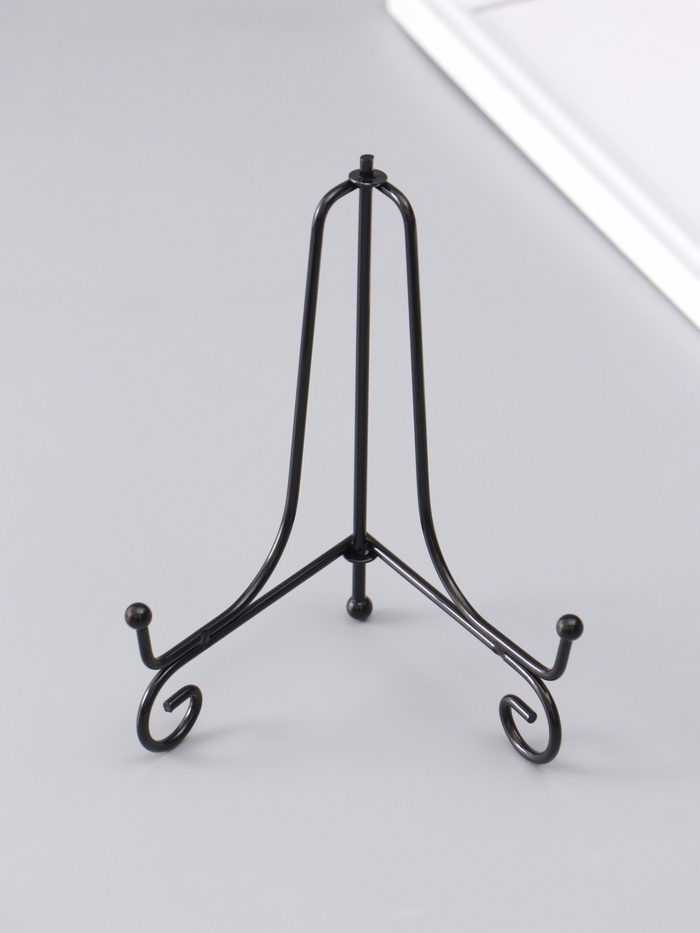 Подставка для тарелки декоративной d=15-18 см «Узорная», металл, 15×9.5 см, чёрная, набор 5 шт. - Фото 1