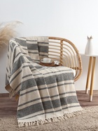 Плед «Этель» 125×150 см, серая полоса, 450 г/м², 100% хлопок - Фото 4