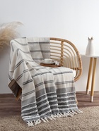 Плед «Этель», 125×150 см, тёмная полоска с таффтингом, хлопок 100% - Фото 4