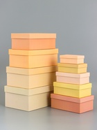 Набор прямоугольных коробок 9 в 1,"Кремовый" 30 х19 х11,5 - 10,5х6,5х4 см - фото 47342621