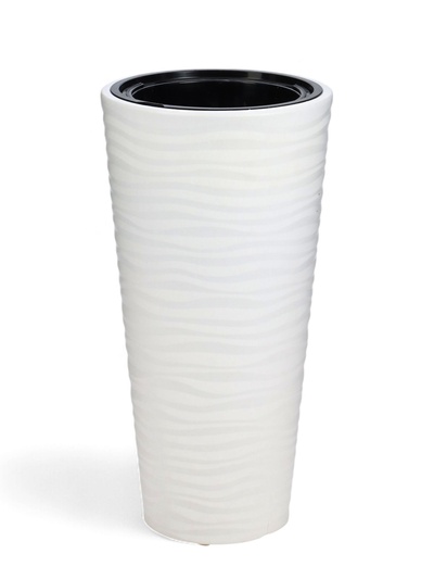 Кашпо для цветов со вставкой «Оазис», 25 л (5 л), пластик, белое